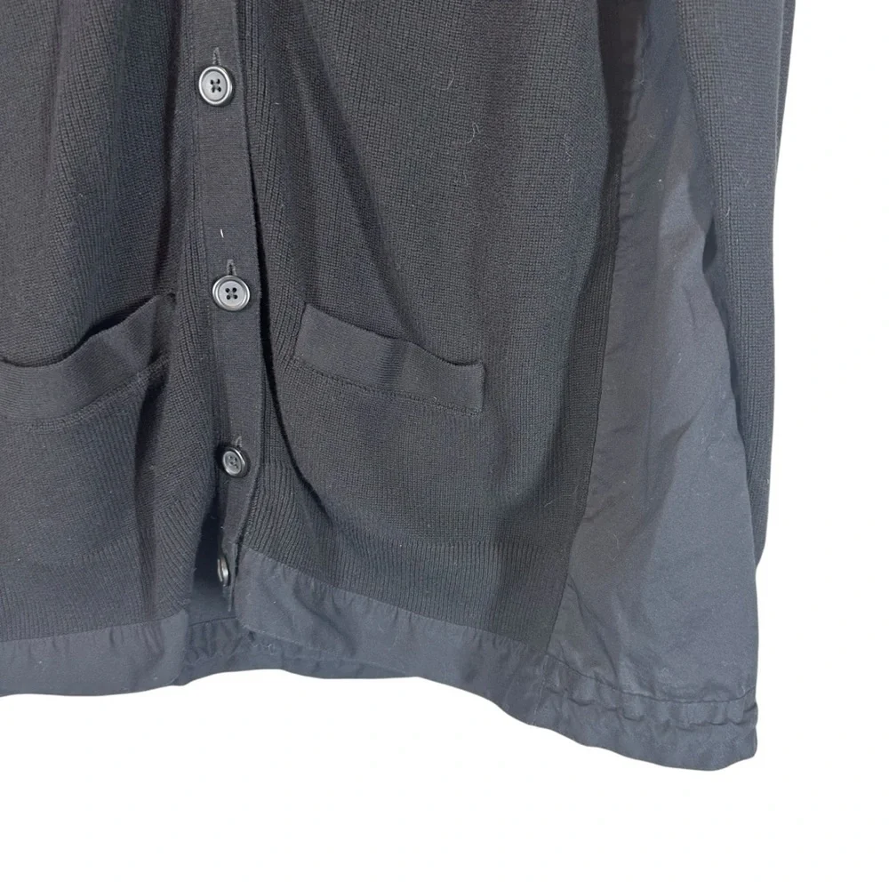 CABI Women's Large #5143 Windbreaker Black Multi-Media V-Neck Cardigan Sweater